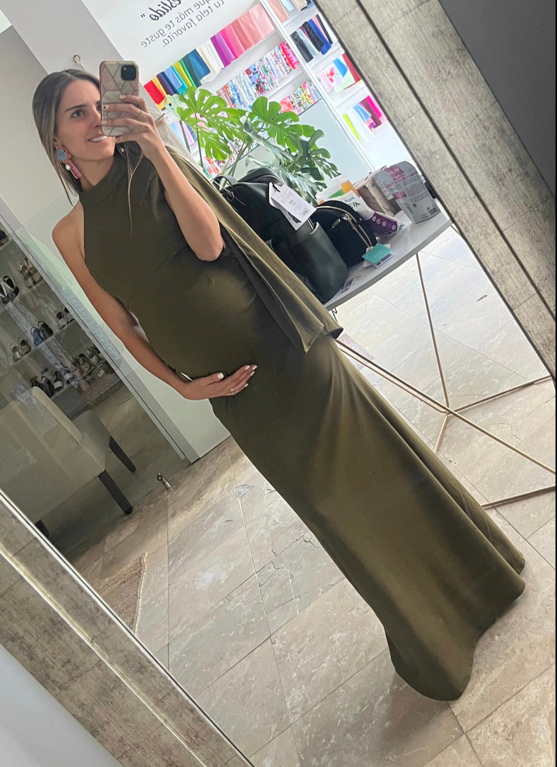 Vestido de maternidad , Carola Verde Olivo CH, M