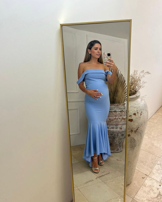 Vestido de maternidad Renata, Azul Cielo CH