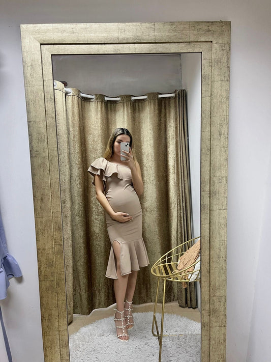 Vestido de maternidad, Aurelia beige M y XG