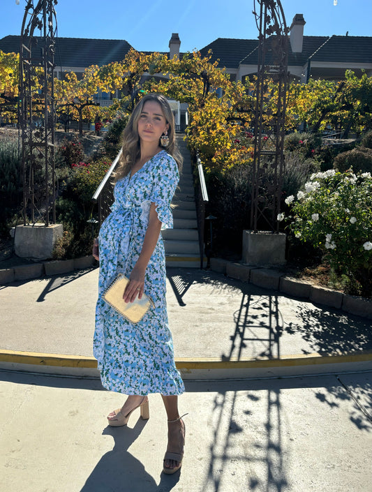 Vestido de maternidad, Úrsula florecitas azules CH, M