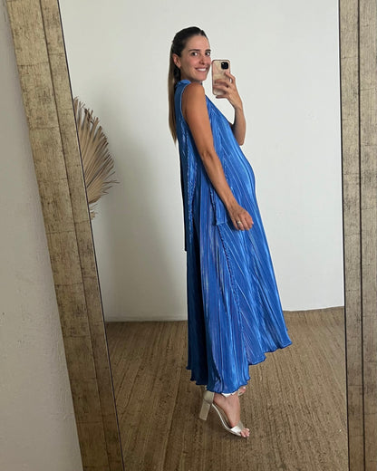 Vestido de maternidad Sonia rayas azules XG