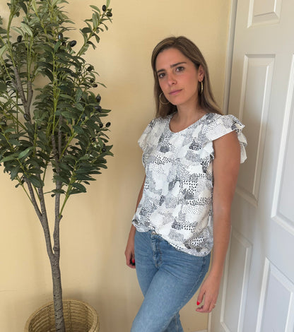 Blusa de Lactancia, Andy Blanco con Negro XG