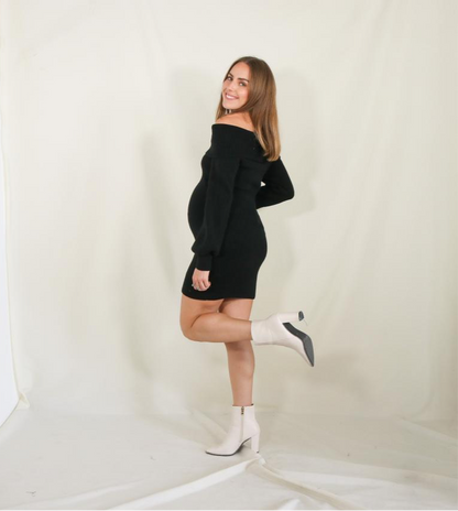 Vestido de maternidad corto negro CH