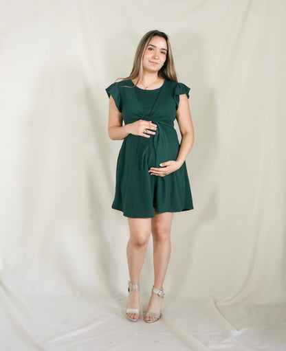 Vestido de maternidad y lactancia Romina verde