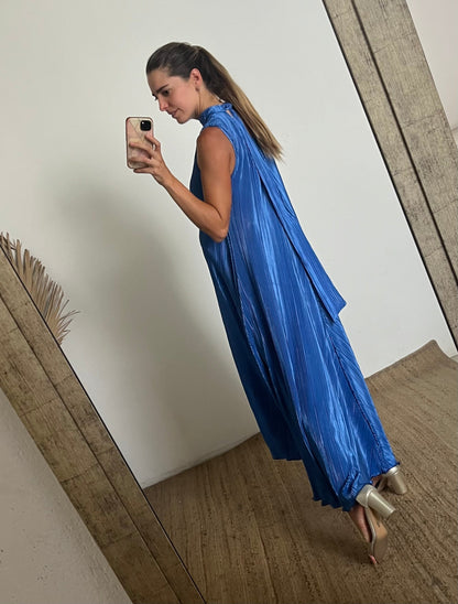 Vestido de Maternidad Sonia, Azul Rayas M