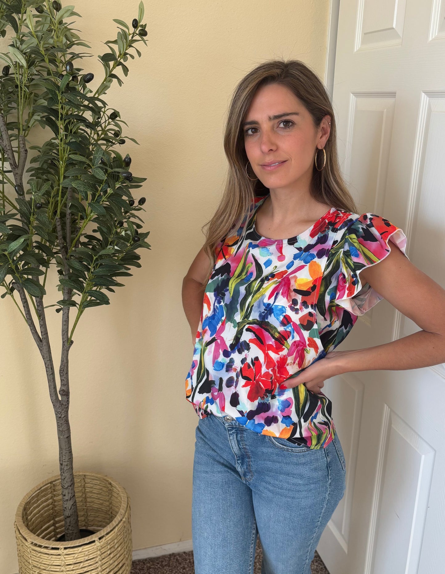 Blusa de lactancia Andy brochazos XG