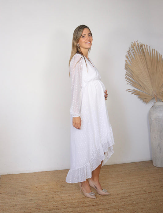 Vestido de Maternidad, Sofia/Carlota ivory bolitas M