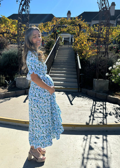 Vestido de maternidad, Úrsula florecitas azules CH, M