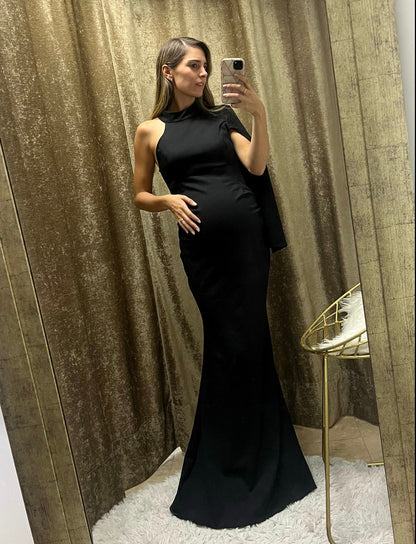 Vestido de maternidad Carola, Negro Ponti Roma CH
