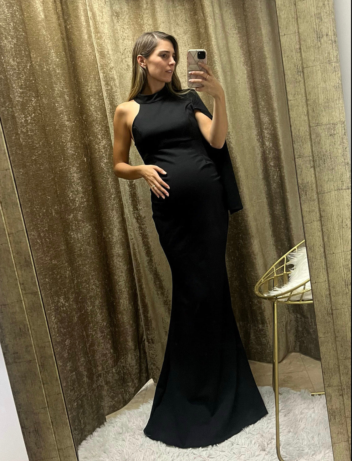 Vestido de maternidad Carola, Negro Neopreno CH