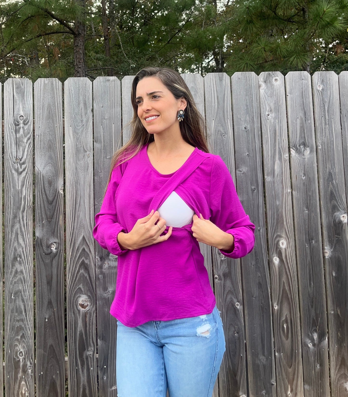 Blusa de lactancia Daniela, Mulberry CH