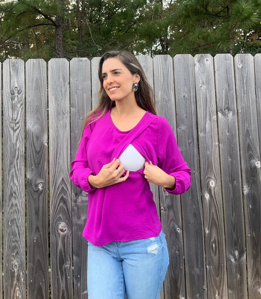 Blusa de lactancia Daniela, Mulberry CH
