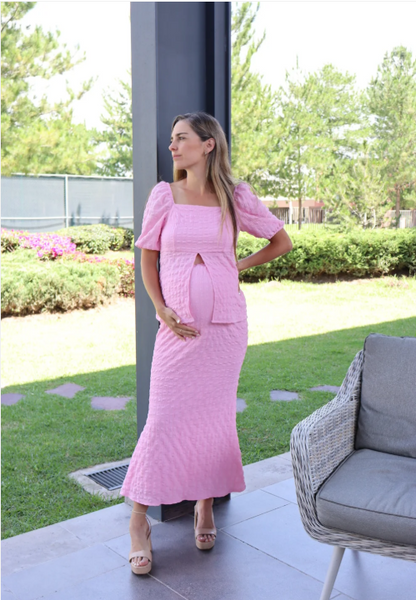 Conjunto Fabiola, Rosa Chicle Textura