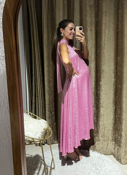Vestido de Maternidad Sonia, Rosa Brilloso G,XG