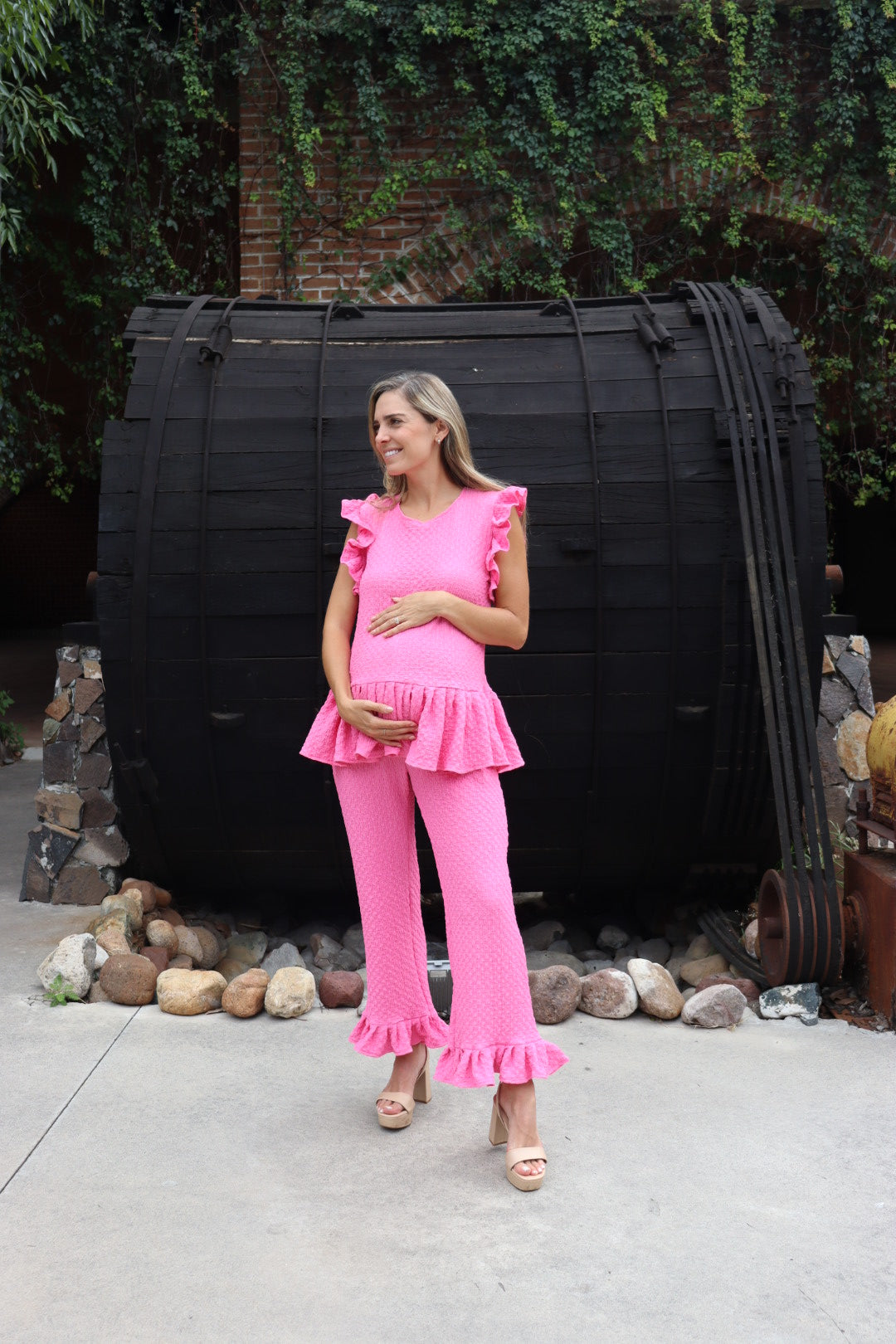 Conjunto de maternidad Imelda Rosa Kirbi Corrugado