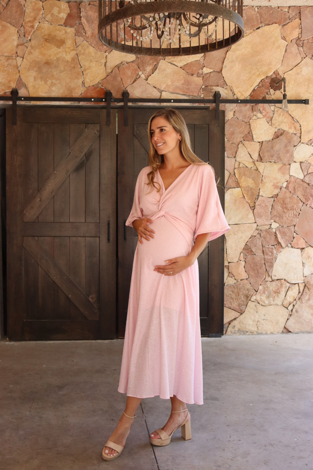 Vestido de maternidad Alicia Rosa Spandex Metalica