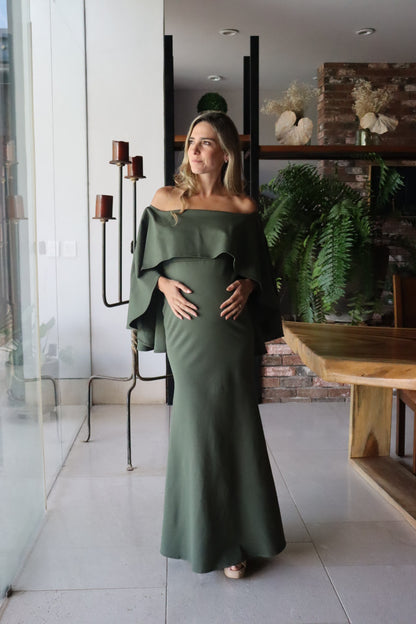 Vestido de maternidad Amparo Verde Olivo Ponti Roma