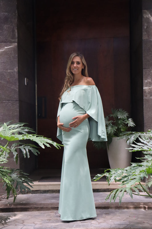 Vestido de maternidad Amparo Verde Pistache Licra