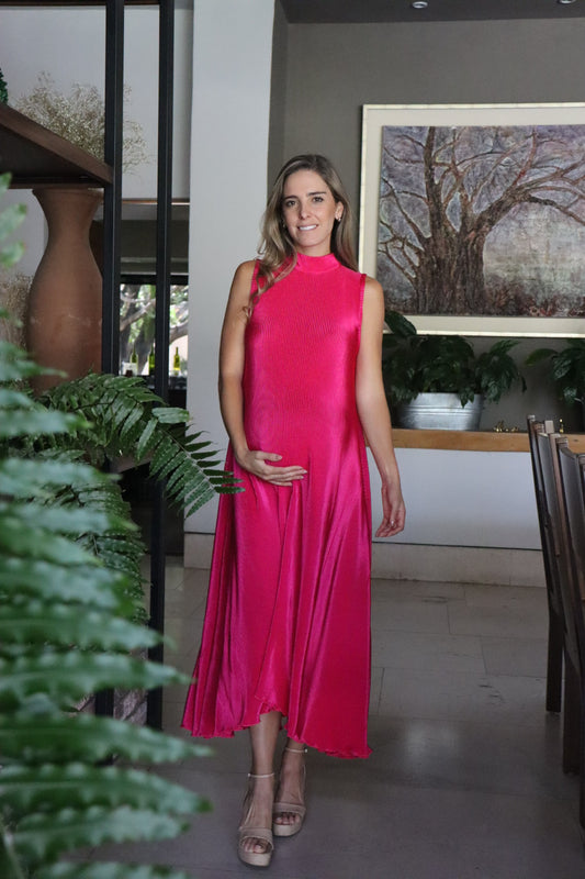 Vestido de maternidad Sonia, rosa rayas