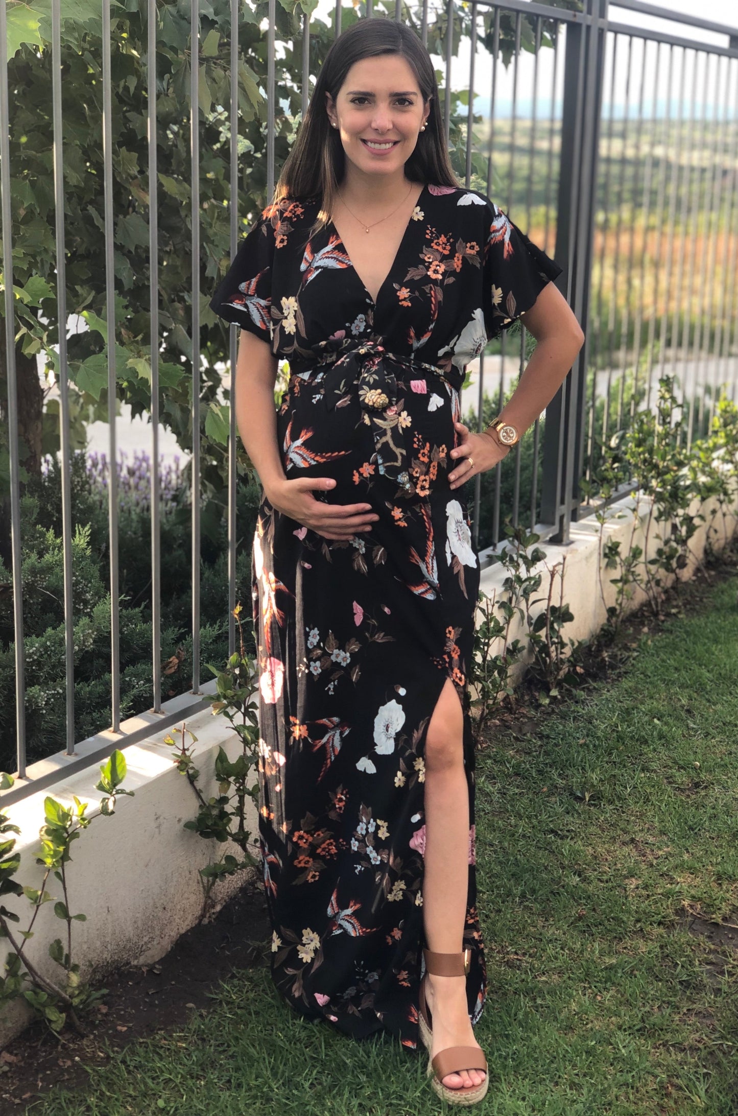 Vestido maternidad, Love Negro Pajaritos M,G