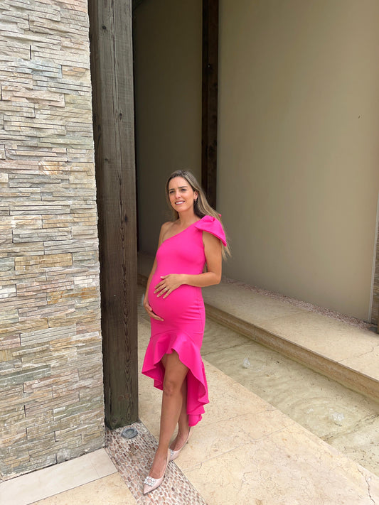 Vestido de maternidad, Lilian rosa neón