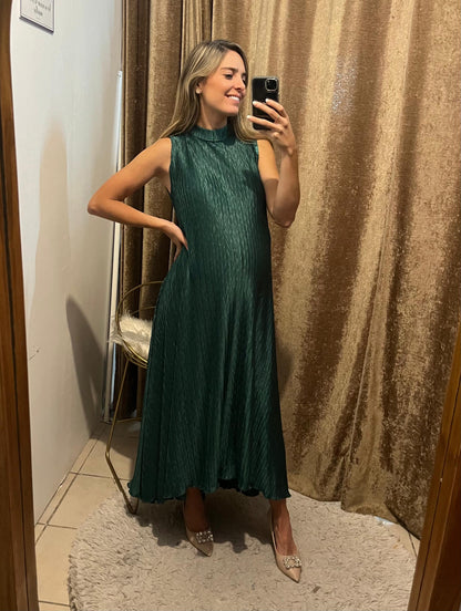 Vestido de maternidad Sonia, Verde Medellín Corrugado M,G