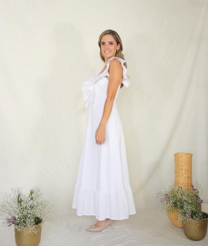 Vestido Osiris de lactancia blanco encaje CH