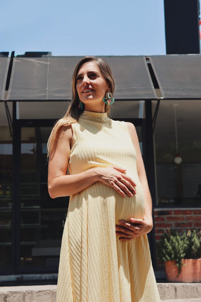 Vestido de maternidad Sonia Amarillo Textura