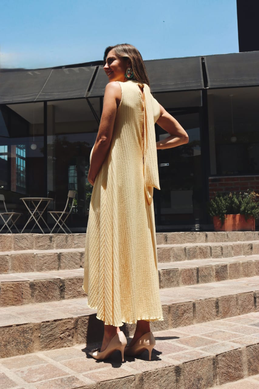 Vestido de maternidad Sonia Amarillo Textura