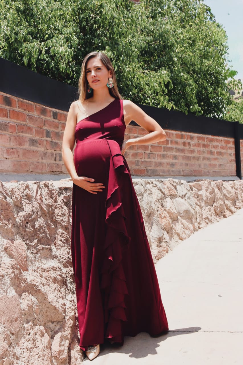 Vestido de maternidad Nancy Vino sin manga