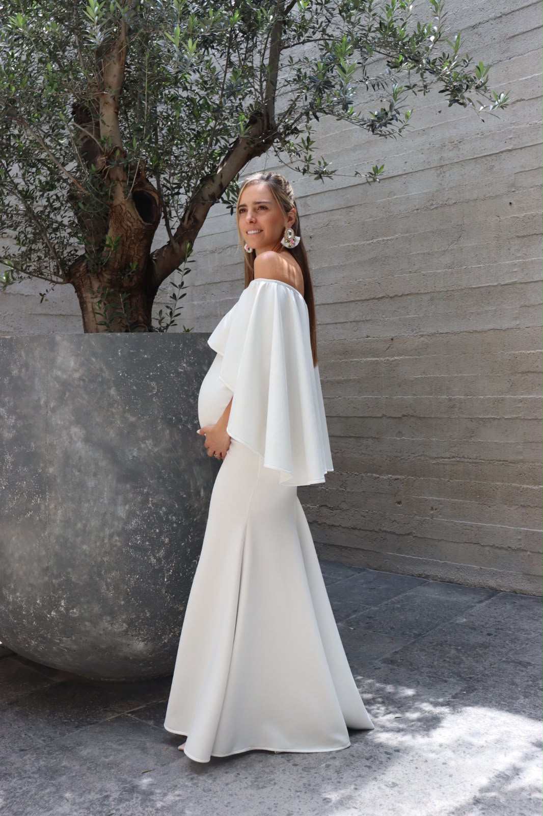 Vestido de maternidad Amparo Ivory Neopreno