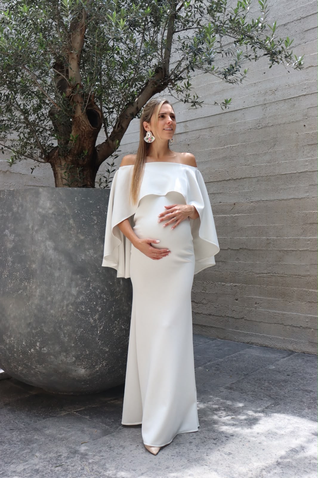 Vestido de maternidad Amparo Ivory Neopreno