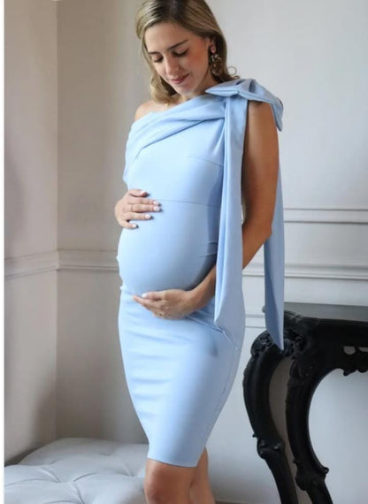 Vestido de maternidad Roberta, Azul Cielo Ponti Roma