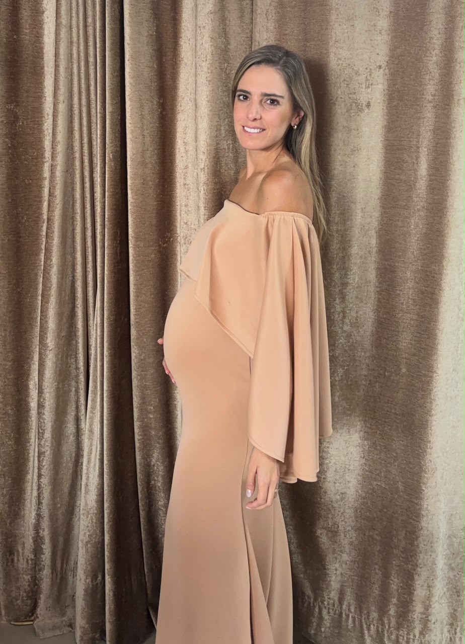 Vestido de maternidad Amparo Beige