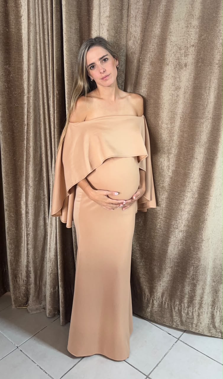 Vestido de maternidad Amparo Beige