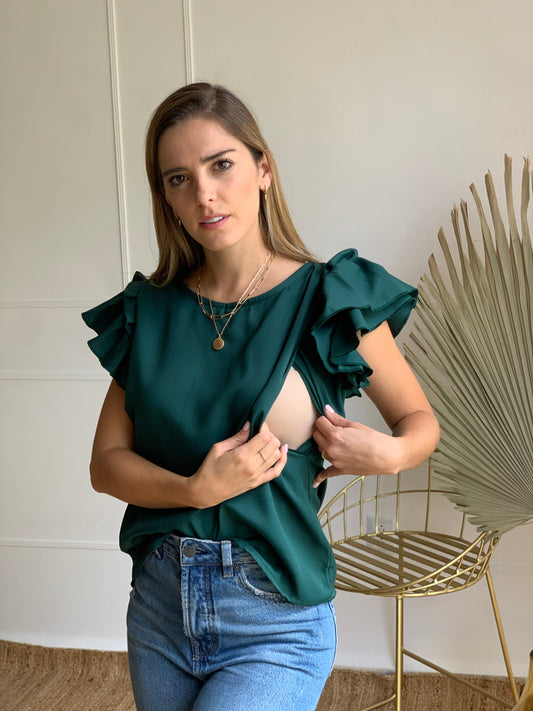 Blusa de lactancia, Adri Verde M
