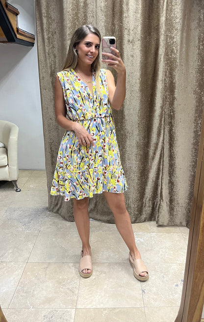 Vestido de lactancia, Zara flores amarillas con gris