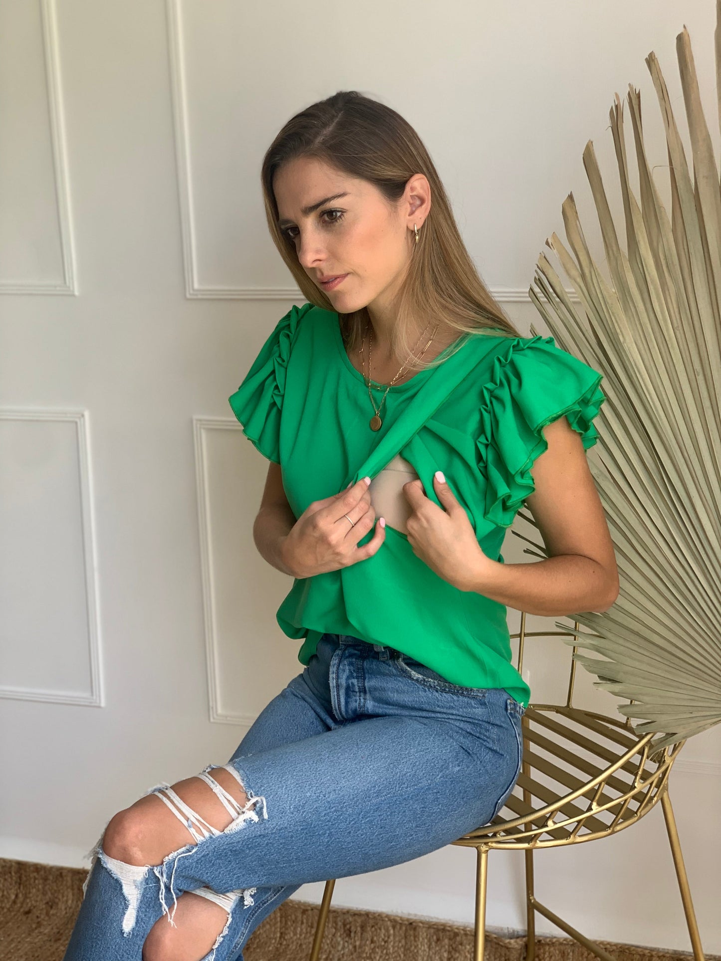 Blusa de lactancia, Adri Verde Vivo XG
