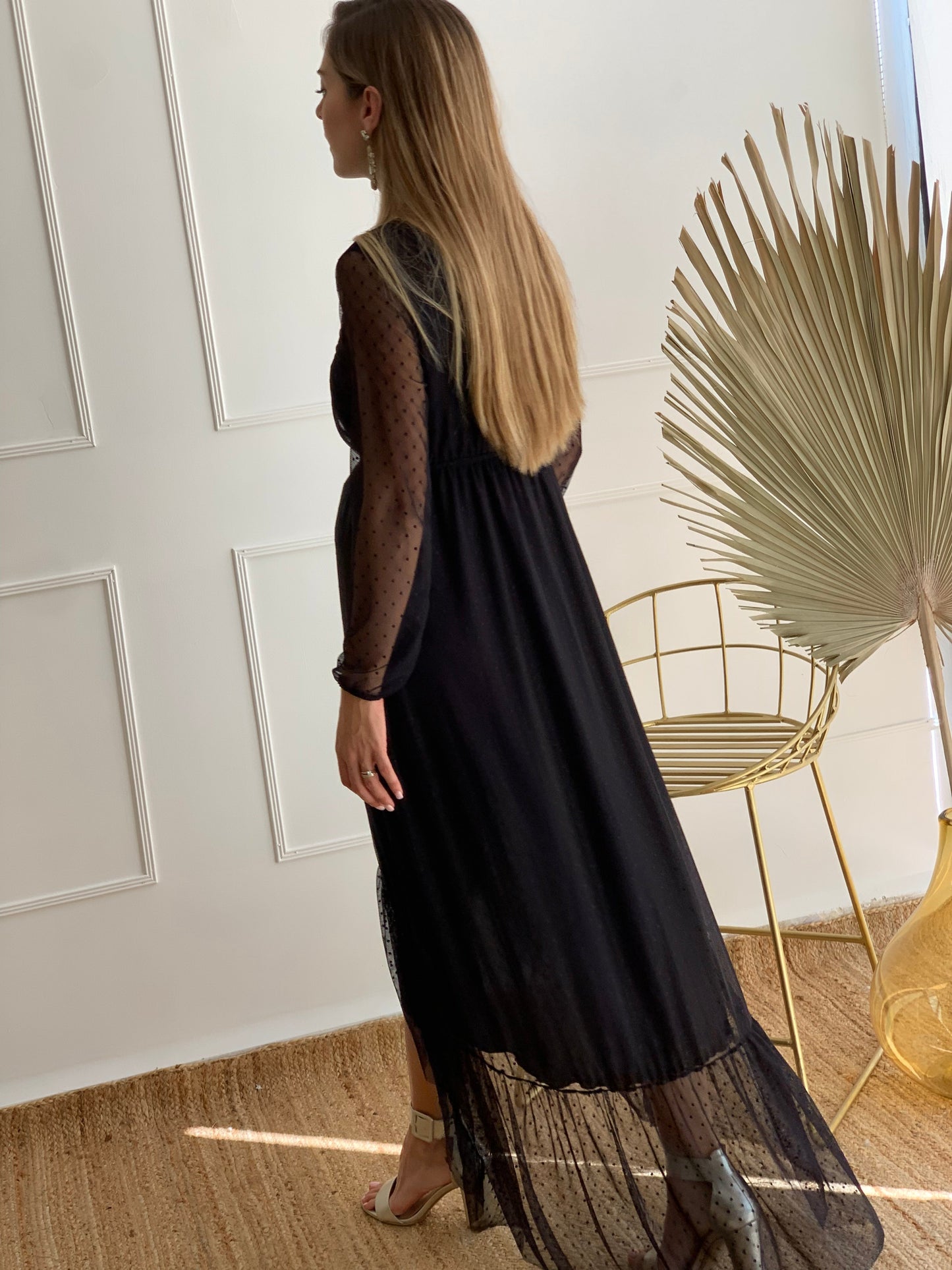 Vestido de Maternidad, Sofia/Carlota Negro puntos CH