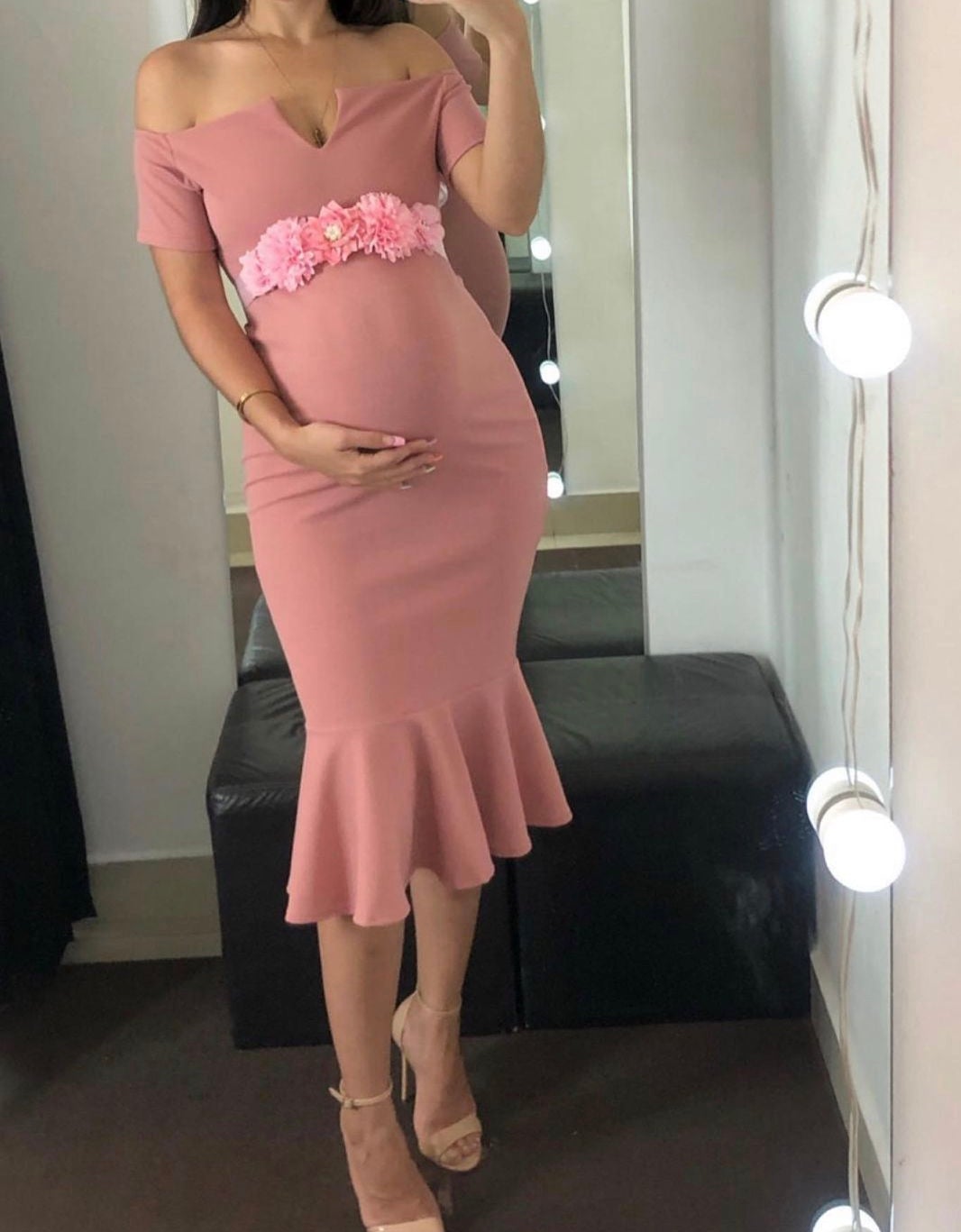Vestido de maternidad, Itzel rosa fuerte CH, G, XG