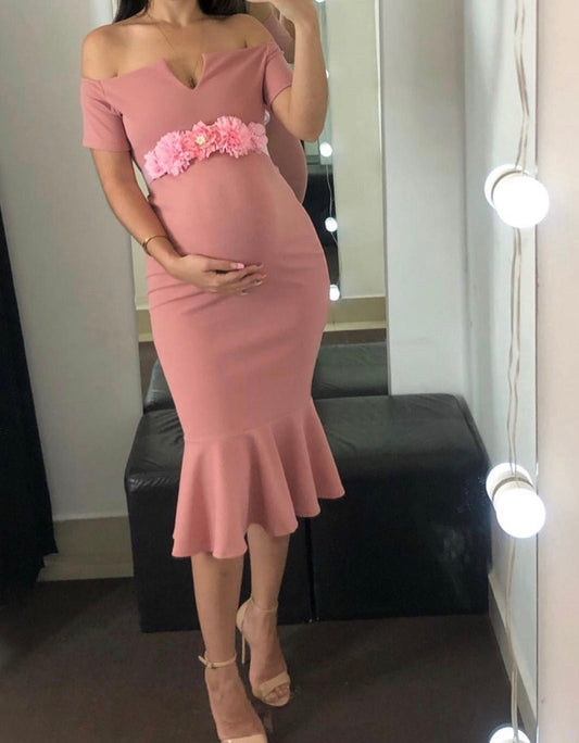 Vestido de maternidad, Itzel rosa fuerte CH, G, XG