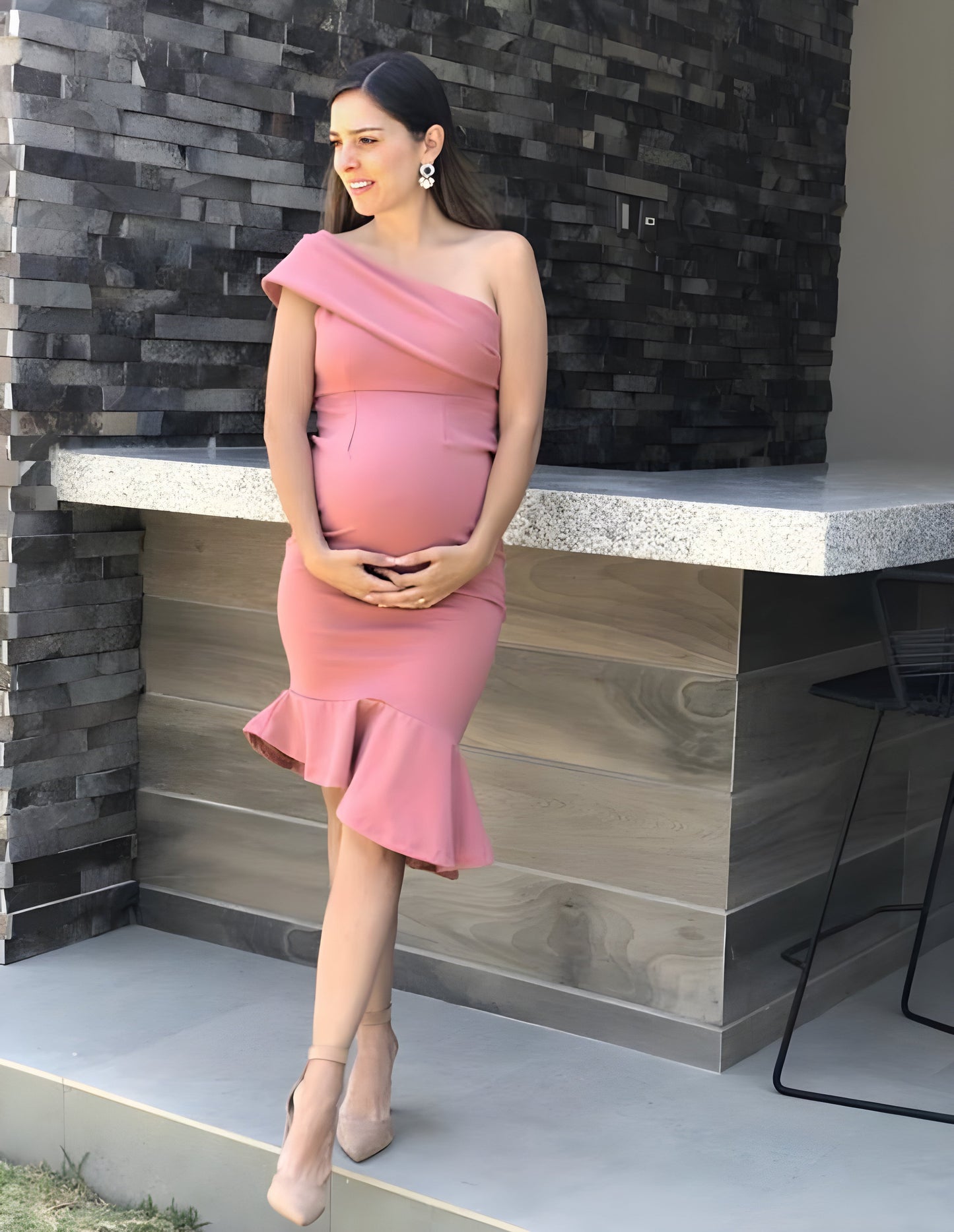Vestido de maternidad María José rosa M,XG