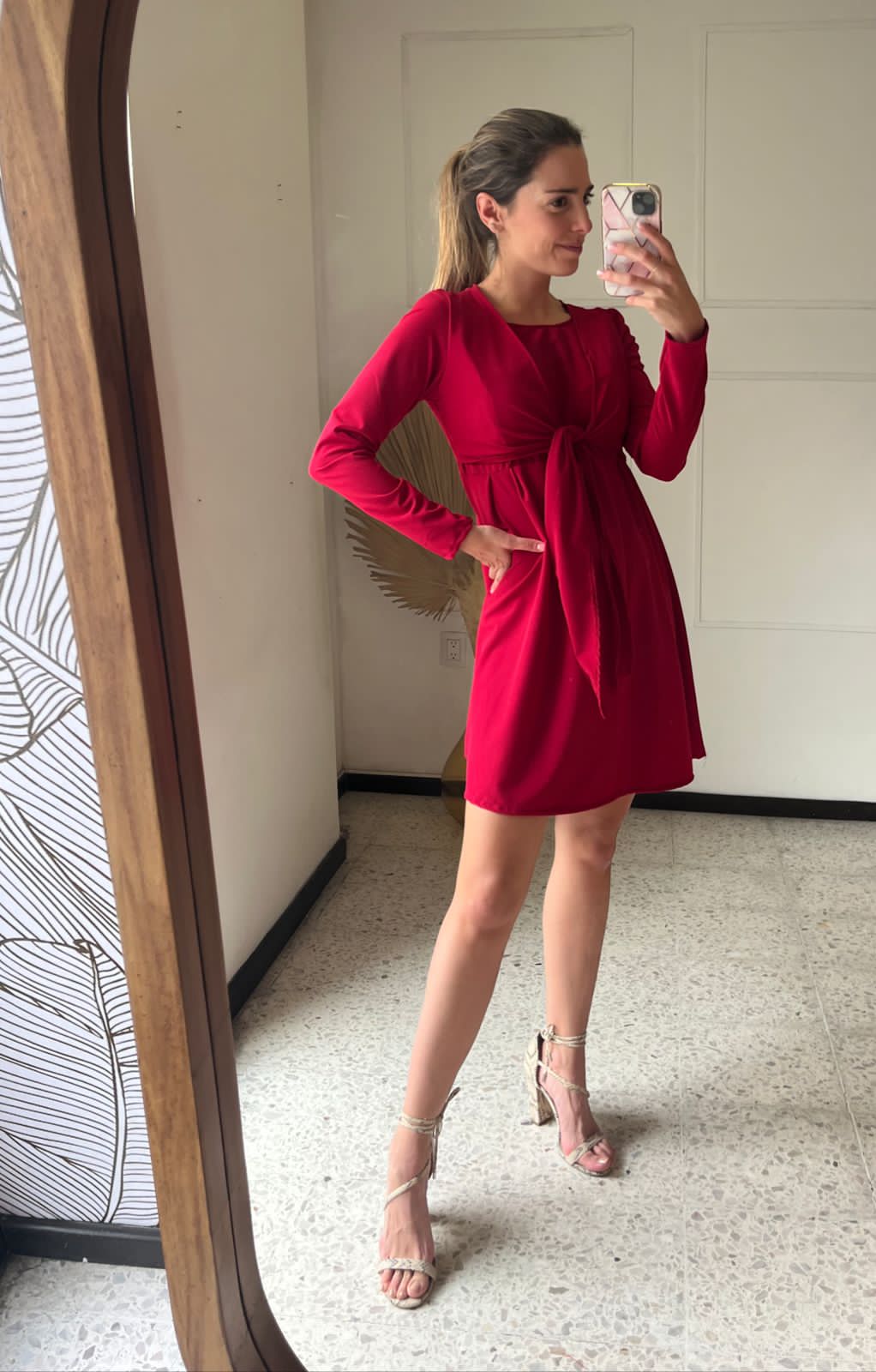 Vestido de maternidad y lactancia Romina Rojo CH a G