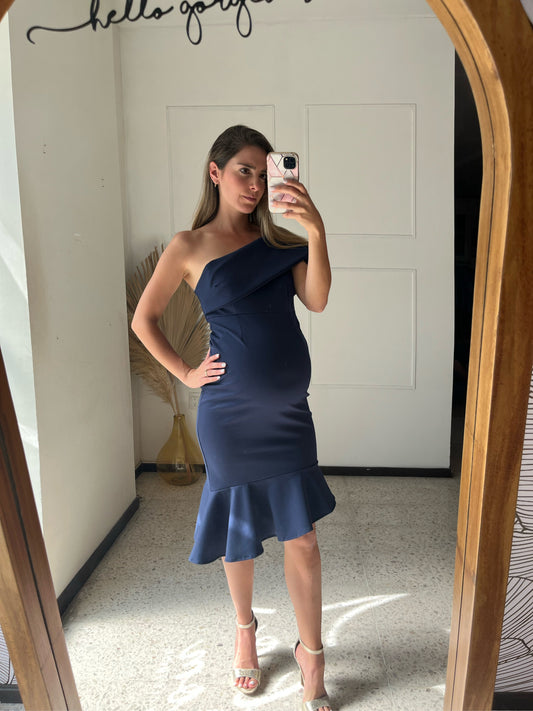 Vestido de maternidad, Maria jose azul marino en diagonal G,XG